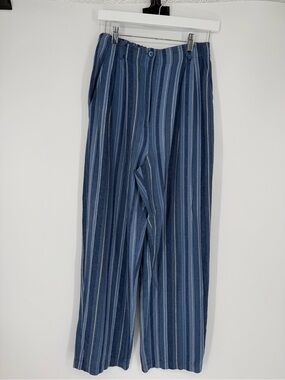 VTG Blue & White Stripe Casual Talbots Pants sz 10